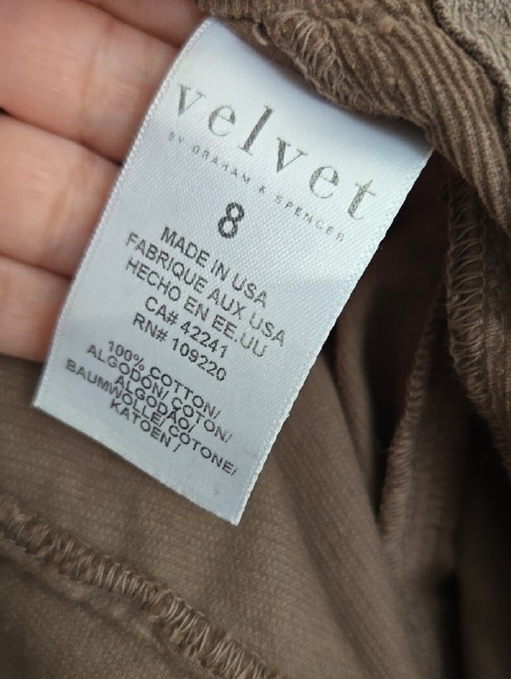 Velvet By GVera Cropped Wide-Leg Corduroy Pants Size 8 - Picture 8 of 13